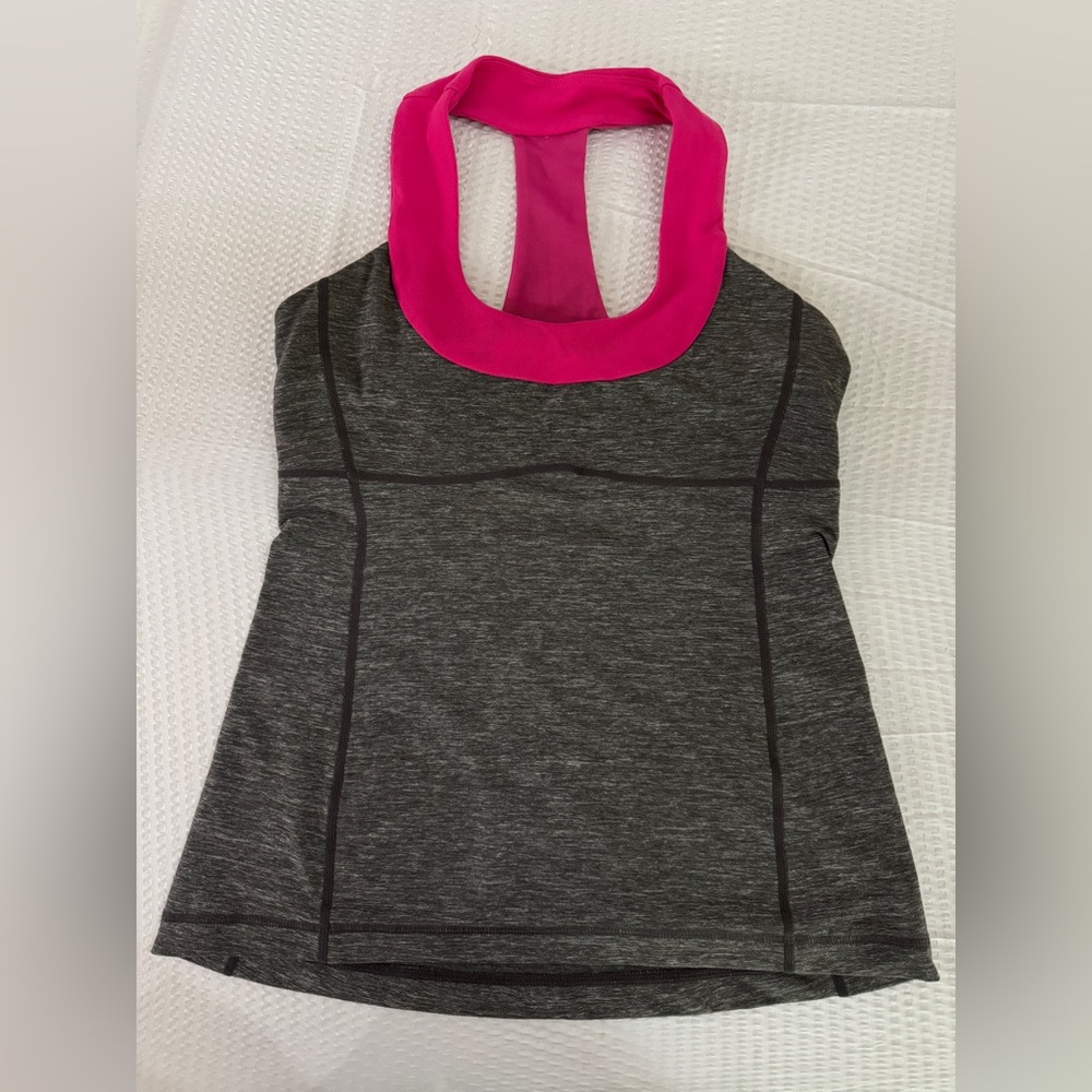 lululemon athletica Gray and Pink Muscle Tee